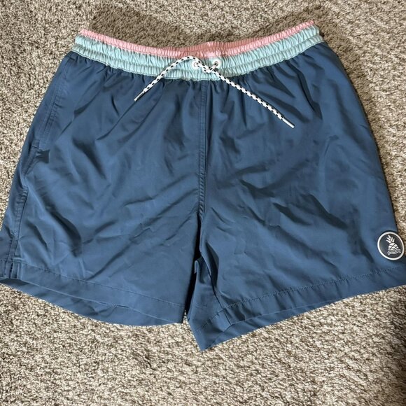Chubbies Shorts Mens Large Blue 5.5 Inseam Swim Trunks Quick Dry Drawstring - Picture 1 of 7